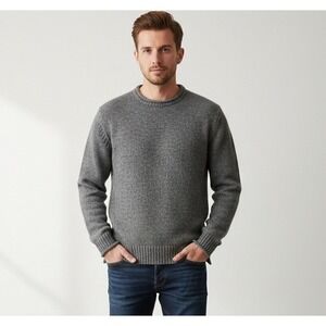 Schott Bros Men's Rolled Neck Sweater Size XL Charcoal Gray SW1932 Wool Blend